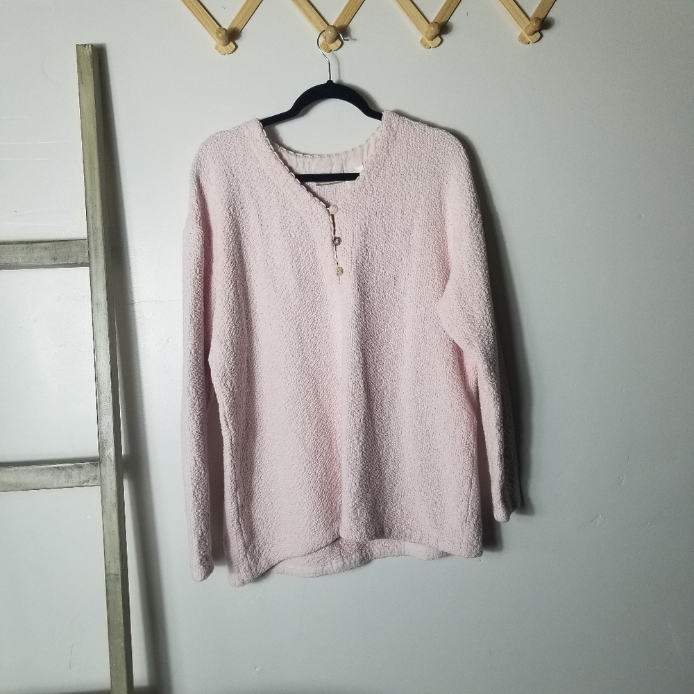 COLDWATER CREEK LIGHT PINK HEAVY OVERSIZED SWEATER SIZE MEDIUM